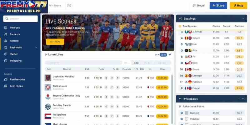 Live football wagering odds dashboard for Philippine bettors