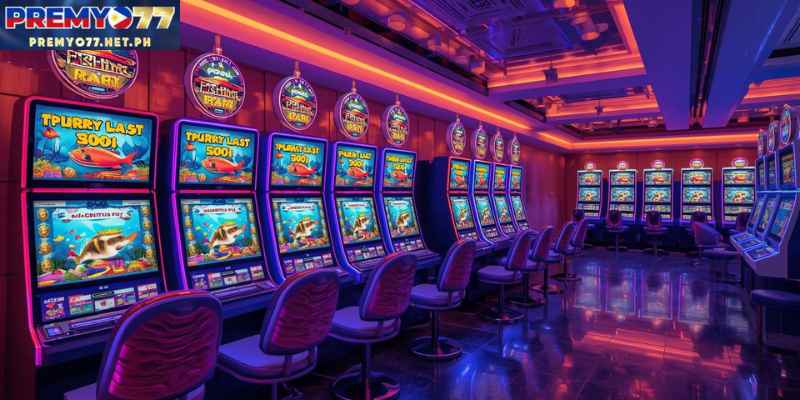 Online casino lobby featuring multiple fishing slots games