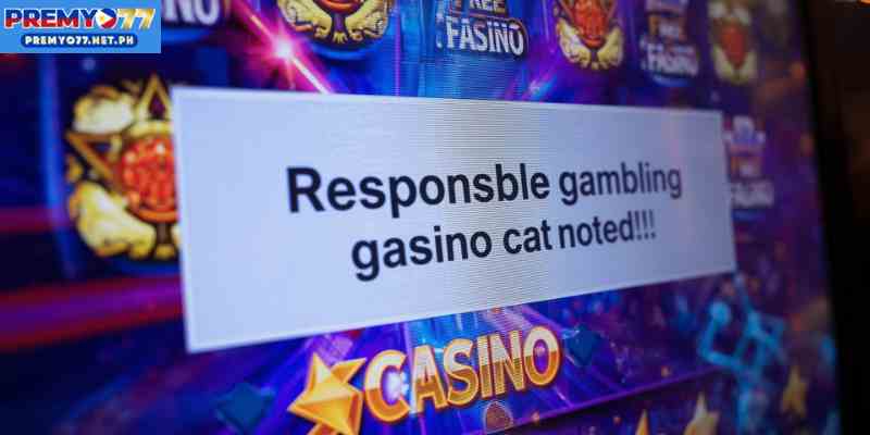 Responsible gambling notification shown during free credits casino promotional play